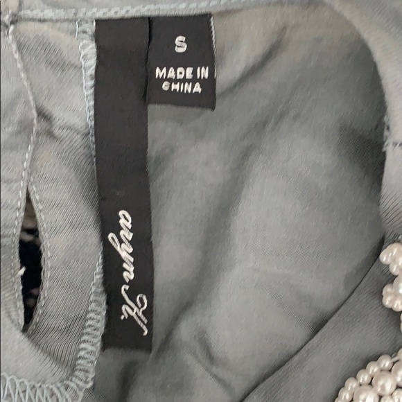 Aryn K. Babydoll Pearl Beaded Top Ruched Sleeve - Picture 5 of 7